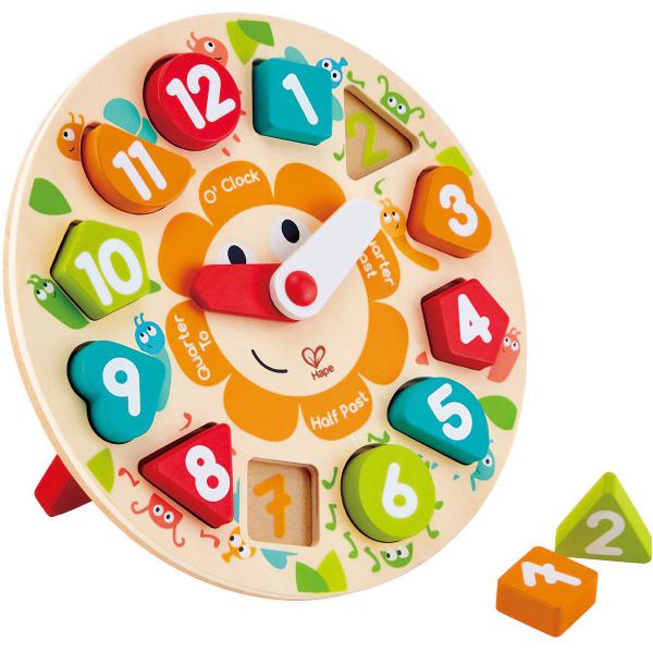 Puzzle din lemn. Ceas de jucarie