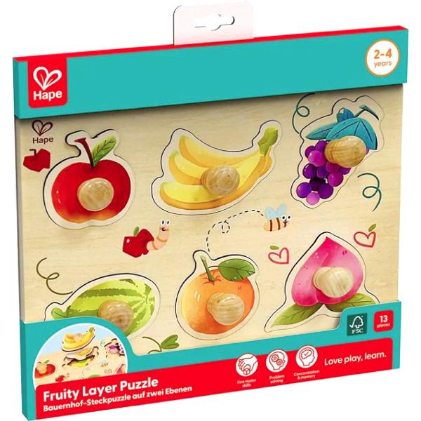 Puzzle din lemn in straturi: Fructe