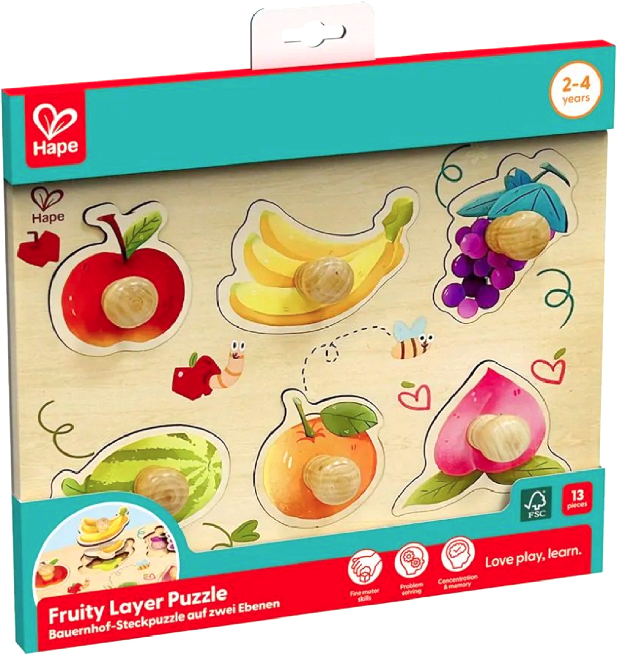 Imaginea produsului 'Puzzle din lemn în straturi: Fructe'