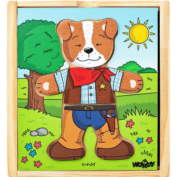 Puzzle din lemn: Imbraca catelul
