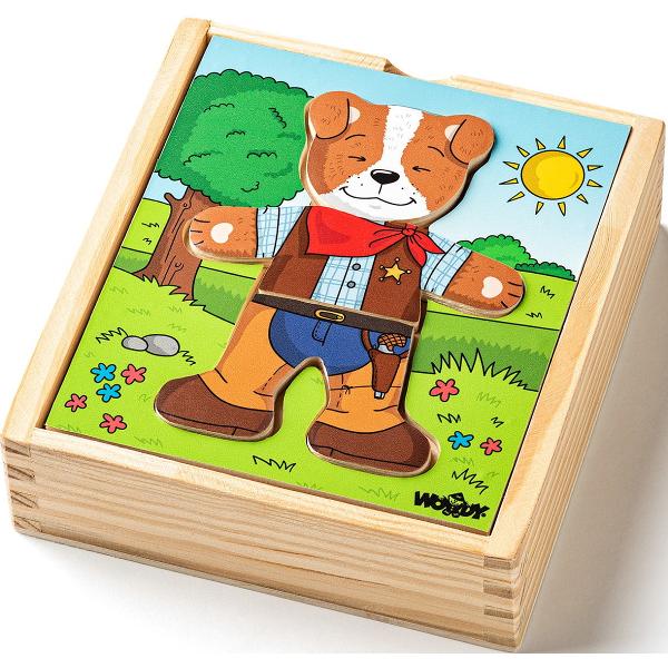 Puzzle din lemn: Imbraca catelul