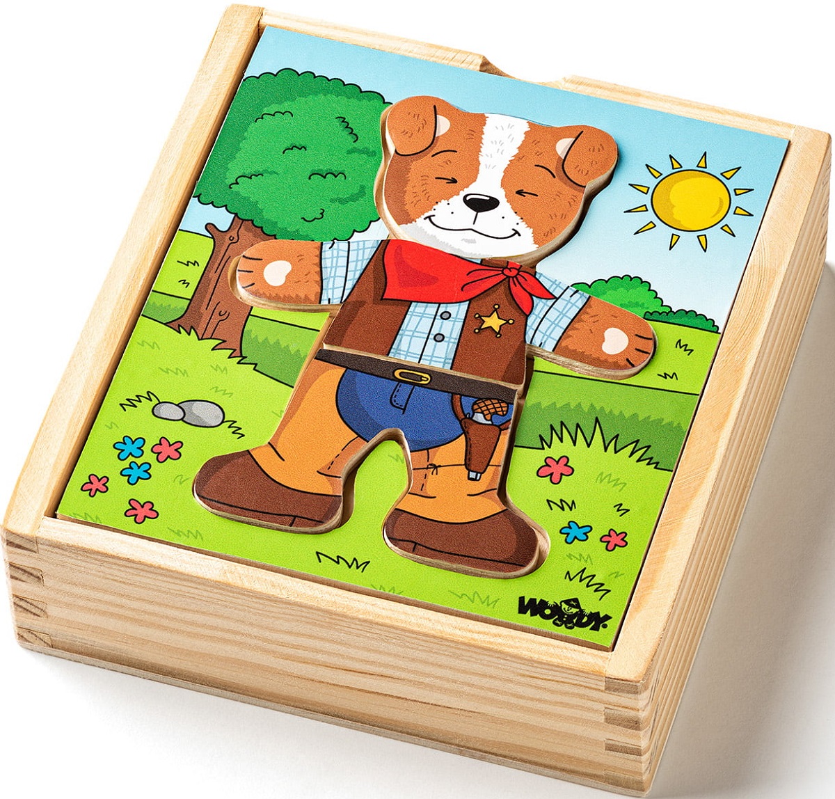 Imaginea produsului 'Puzzle din lemn: Îmbracă cățelul'