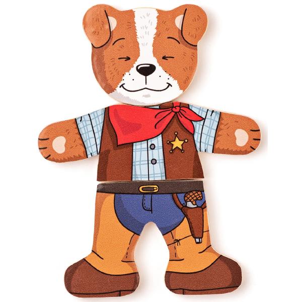 Puzzle din lemn: Imbraca catelul