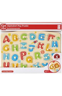 Imaginea produsului 'Puzzle din lemn cu butoni: Alfabet'