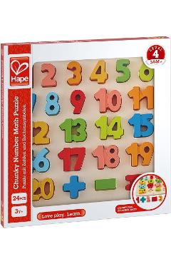 Imaginea produsului 'Puzzle din lemn: Matematică. Numere dolofane'