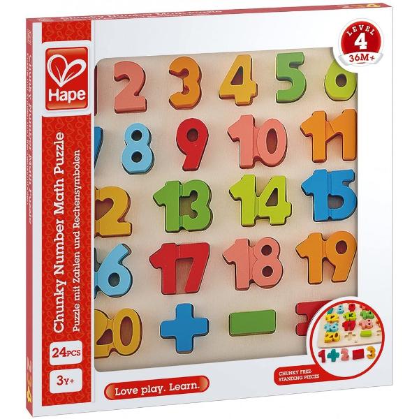 Puzzle din lemn: Matematica. Numere dolofane