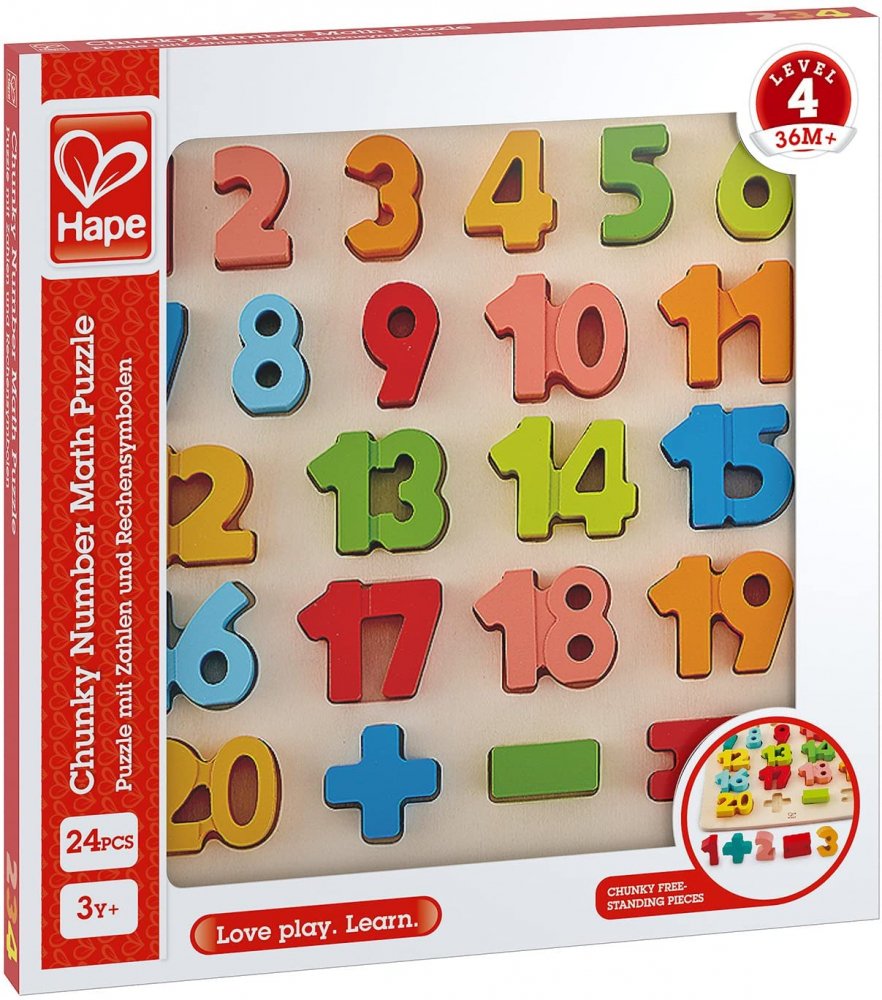 Imaginea produsului 'Puzzle din lemn: Matematică. Numere dolofane'