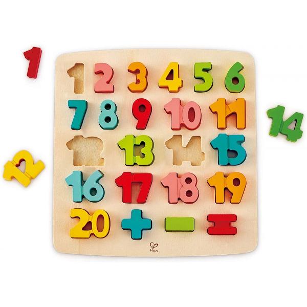 Puzzle din lemn: Matematica. Numere dolofane
