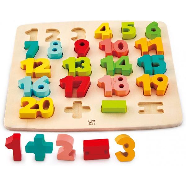 Puzzle din lemn: Matematica. Numere dolofane