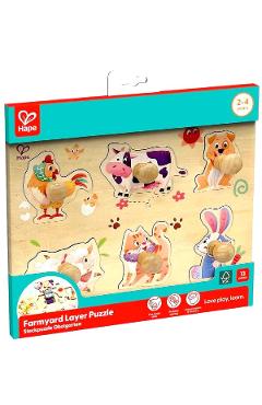 Imaginea produsului 'Puzzle din lemn în straturi: Animale'