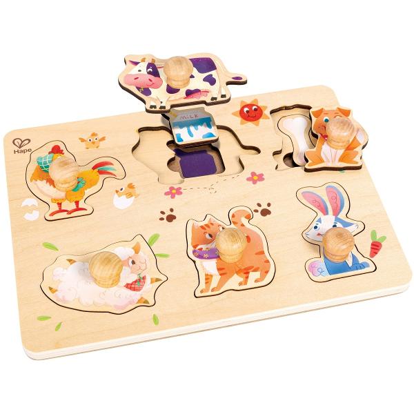 Puzzle din lemn in straturi: Animale