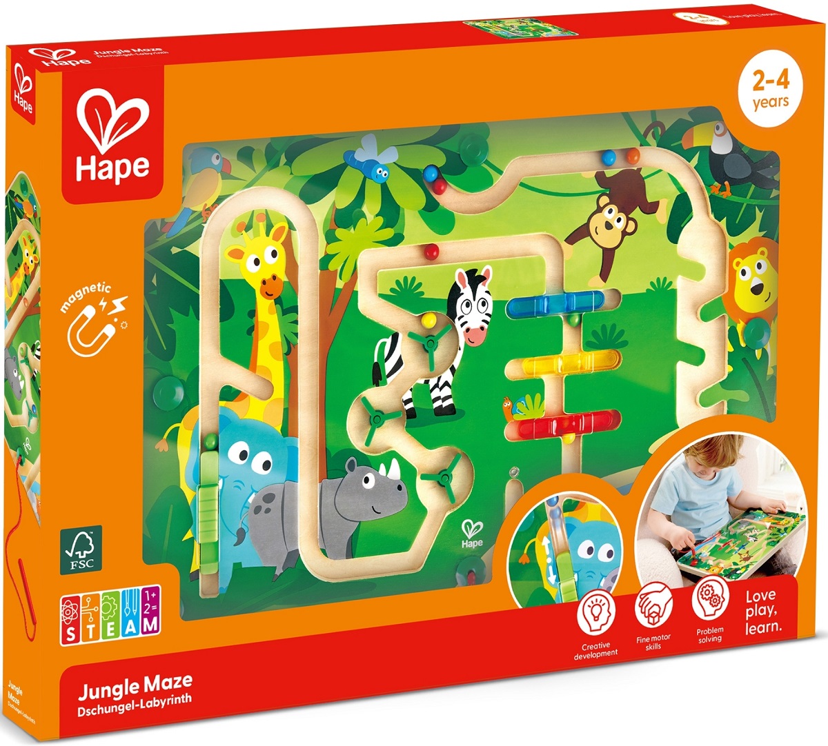 Imaginea produsului 'Jucărie din lemn: Labirint magnetic. Jungla'