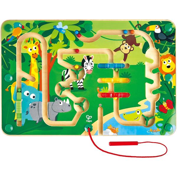 Jucarie din lemn: Labirint magnetic. Jungla