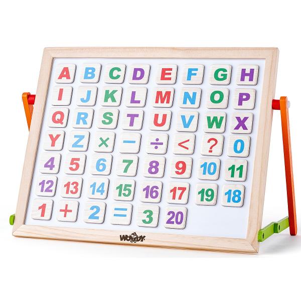 Tabla magnetica de pus pe masa cu 2 fete. Litere, cifre si semne