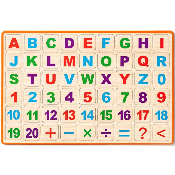 Tabla magnetica de pus pe masa cu 2 fete. Litere, cifre si semne