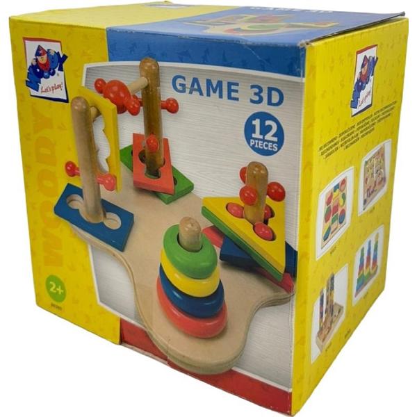 Joc de abilitati motorii 3D din lemn