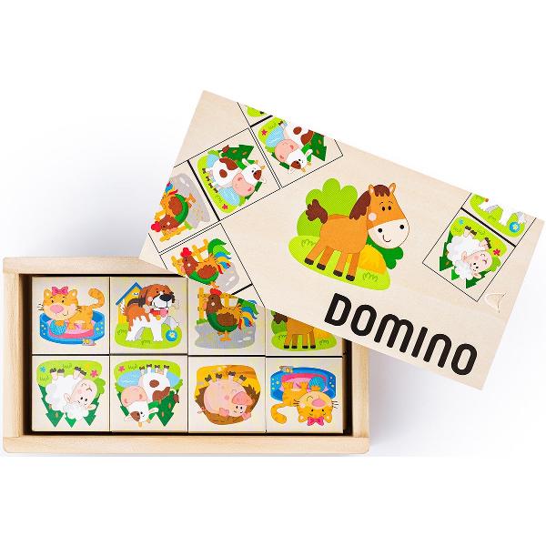 Domino din lemn: Animale de la ferma