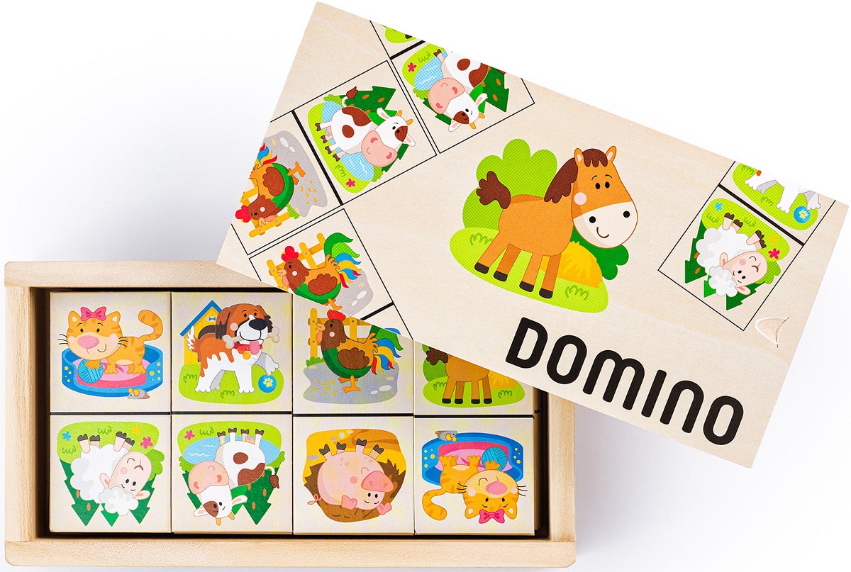 Imaginea produsului 'Domino din lemn: Animale de la fermă'