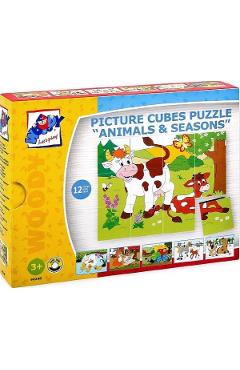 Imaginea produsului 'Puzzle din lemn: 3x4 cuburi. Ferma'
