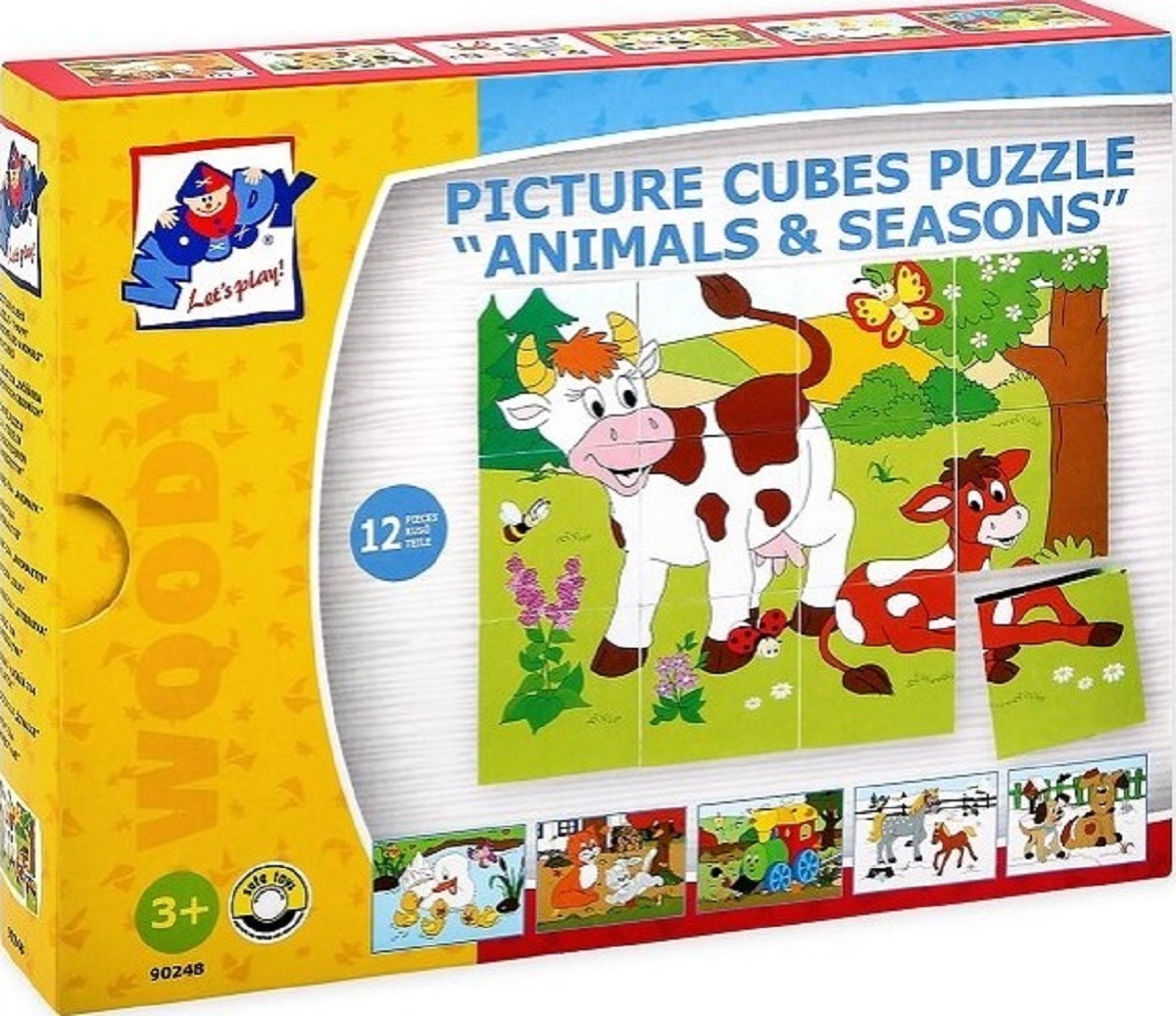 Imaginea produsului 'Puzzle din lemn: 3x4 cuburi. Ferma'
