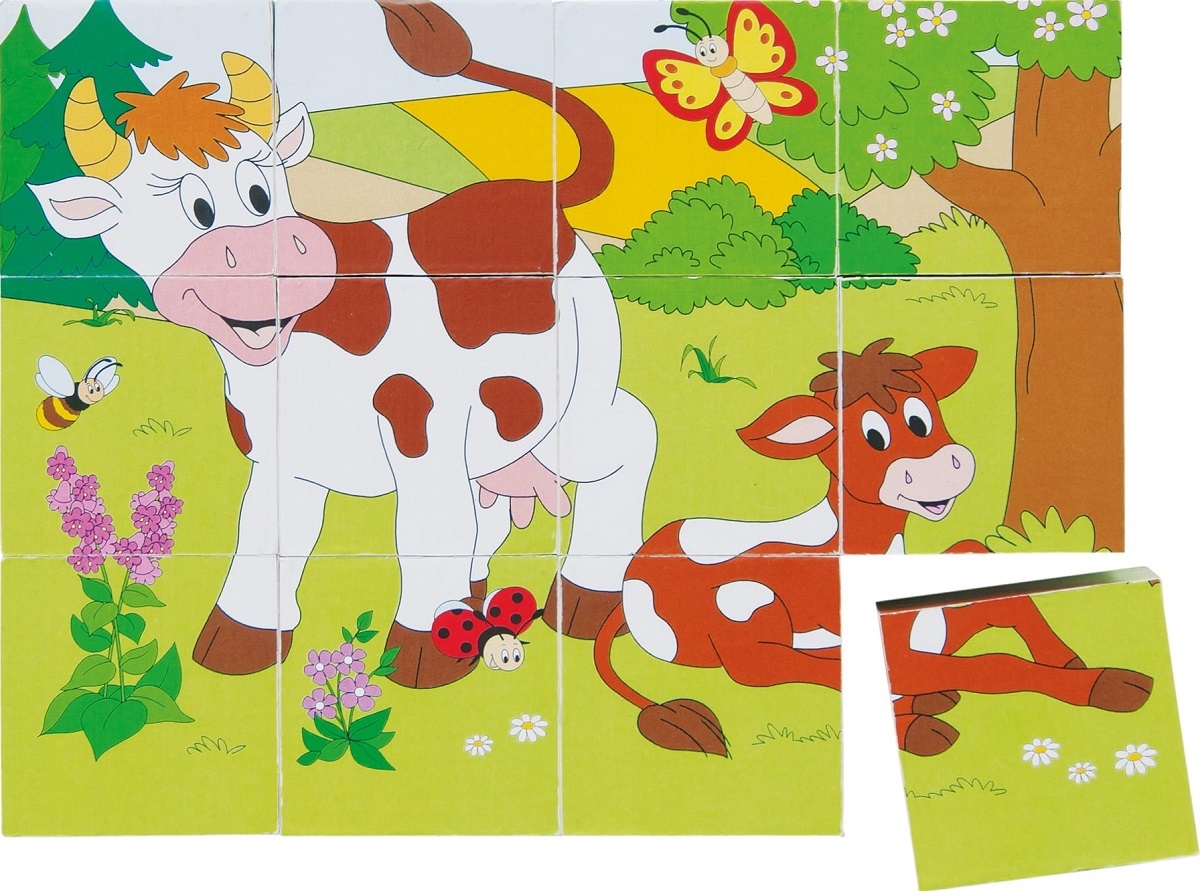 Imaginea produsului 'Puzzle din lemn: 3x4 cuburi. Ferma'