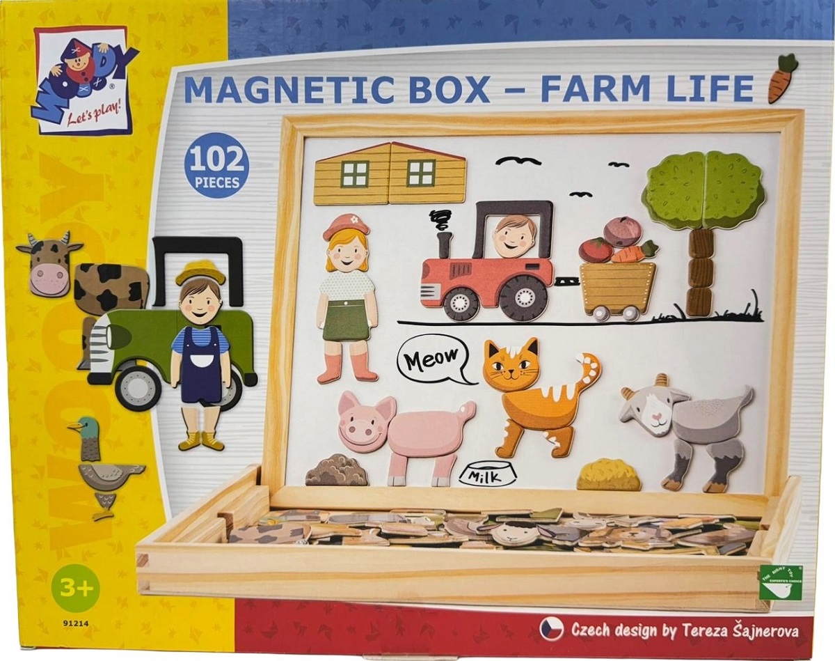 Imaginea produsului 'Tablă magnetică cu 2 fețe și magneți fermă'