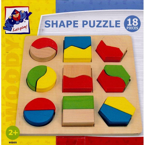 Puzzle 3D din lemn: Forme si culori