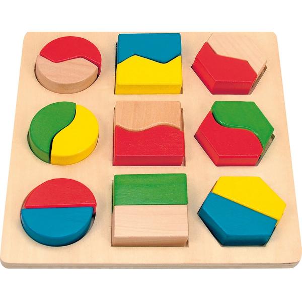 Puzzle 3D din lemn: Forme si culori