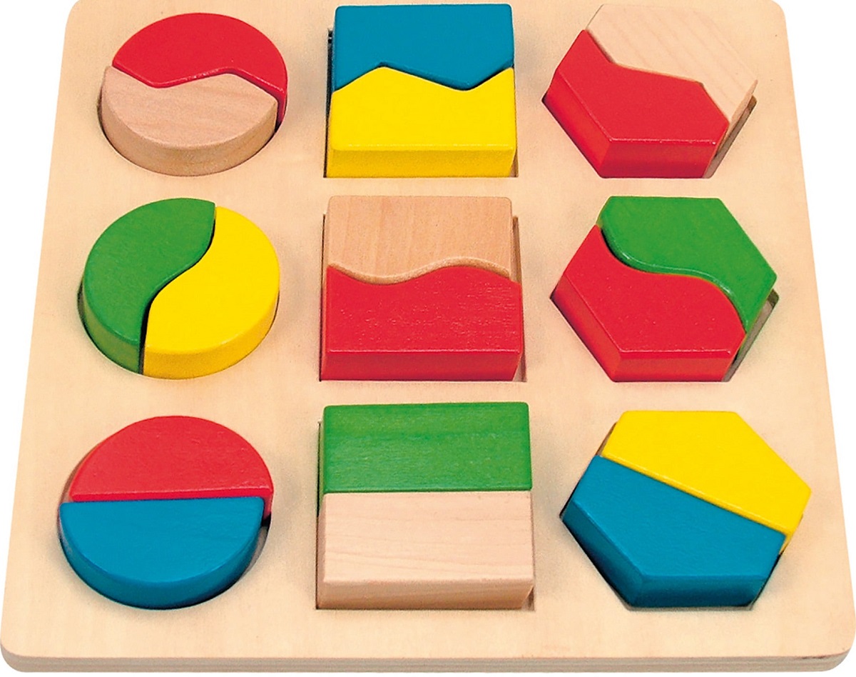 Imaginea produsului 'Puzzle 3D din lemn: Forme și culori'