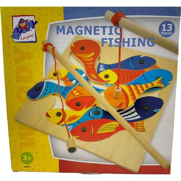 Puzzle din lemn: Joc magnetic de pescuit