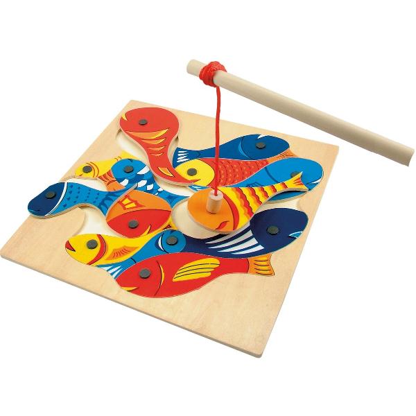Puzzle din lemn: Joc magnetic de pescuit