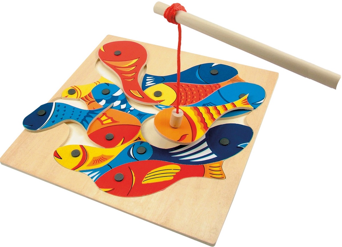 Imaginea produsului 'Puzzle din lemn: Joc magnetic de pescuit'