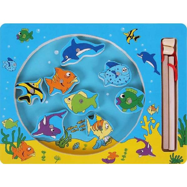 Joc de lemn magnetic de pescuit: Viata marina