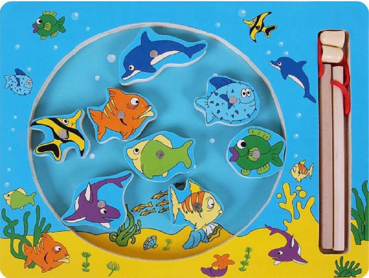 Imaginea produsului 'Joc de lemn magnetic de pescuit: Viața marină'
