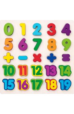 Imaginea produsului 'Puzzle 3D din lemn: Matematică, numere'