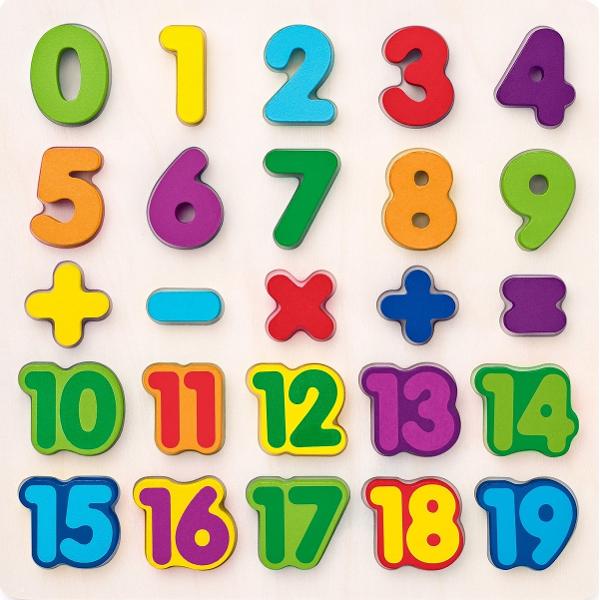 Puzzle 3D din lemn: Matematica, numere
