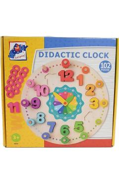 Imaginea produsului 'Ceas didactic cu matematică din lemn'