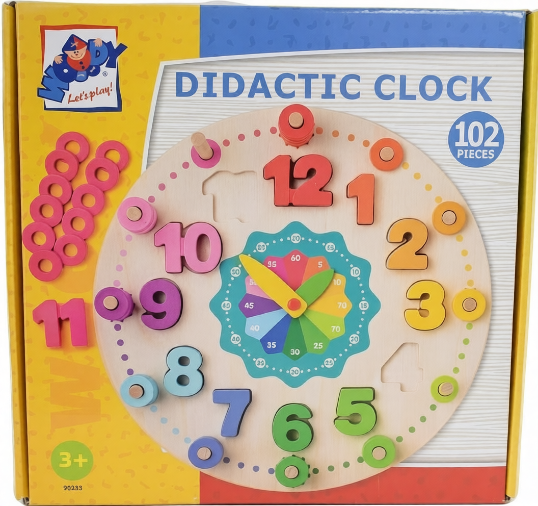 Imaginea produsului 'Ceas didactic cu matematică din lemn'