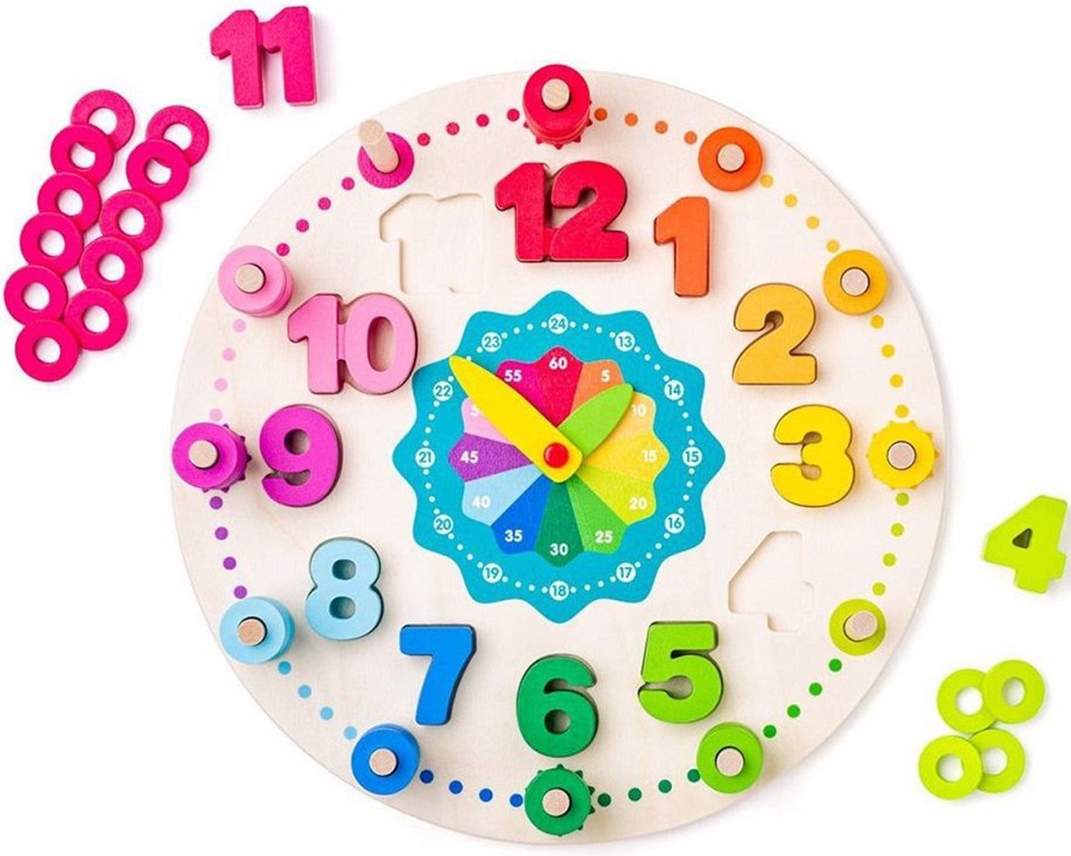 Imaginea produsului 'Ceas didactic cu matematică din lemn'