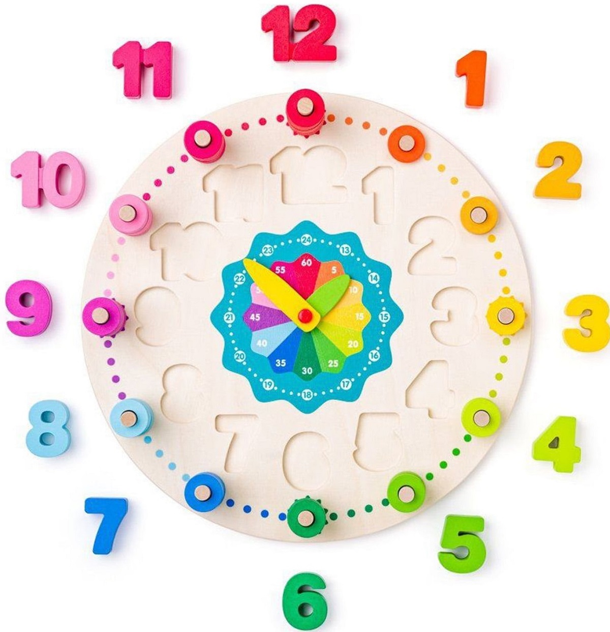 Imaginea produsului 'Ceas didactic cu matematică din lemn'