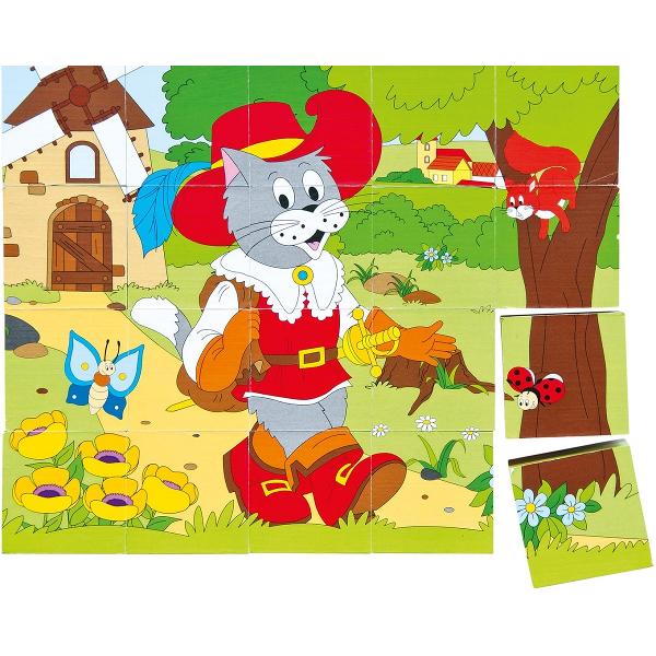 Puzzle din lemn: 4x5 cuburi. Basme
