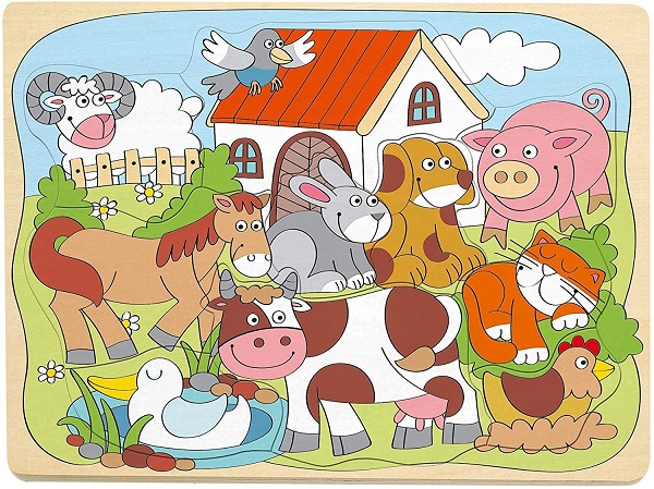 Imaginea produsului 'Puzzle din lemn: Animale de la ferma'