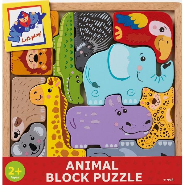 Puzzle 3D din lemn: Forme de animale