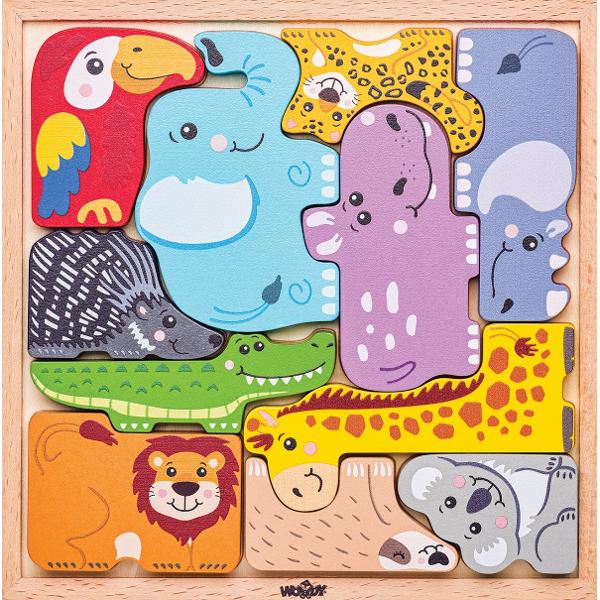 Puzzle 3D din lemn: Forme de animale