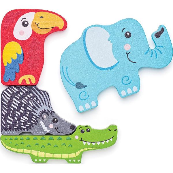 Puzzle 3D din lemn: Forme de animale