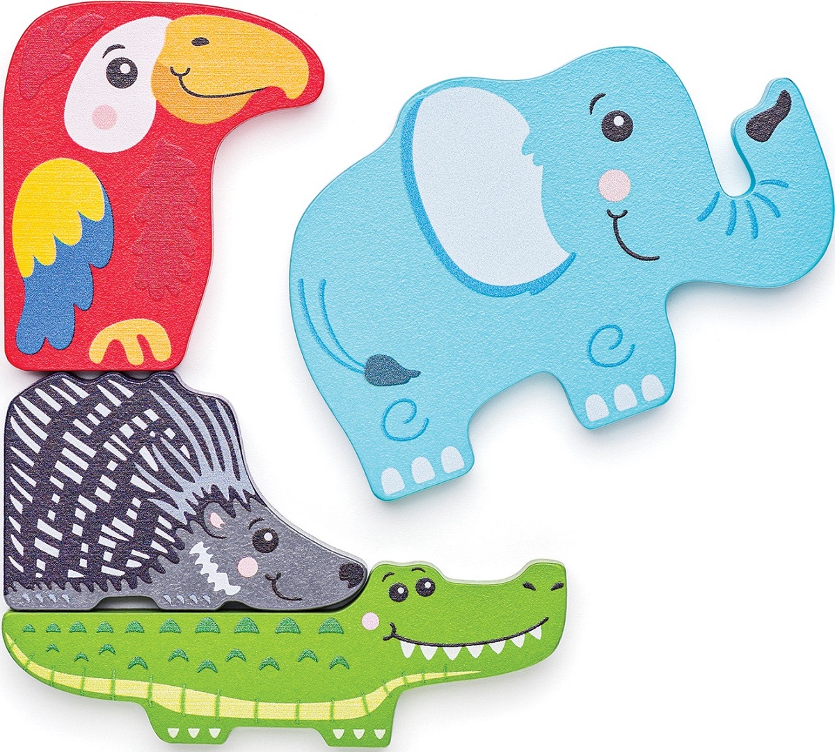 Imaginea produsului 'Puzzle 3D din lemn: Forme de animale'