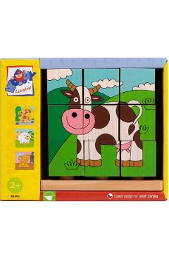 Imaginea produsului 'Puzzle din lemn. 3x3 cuburi. Imagini de stivuit'