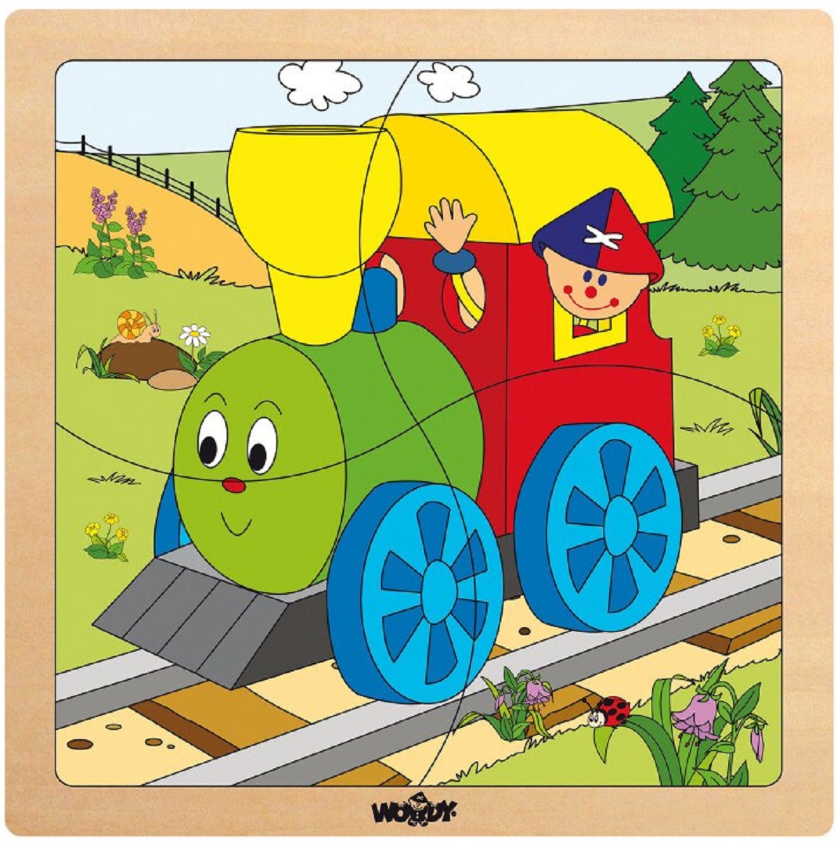 Imaginea produsului 'Puzzle din lemn: Locomotivă'