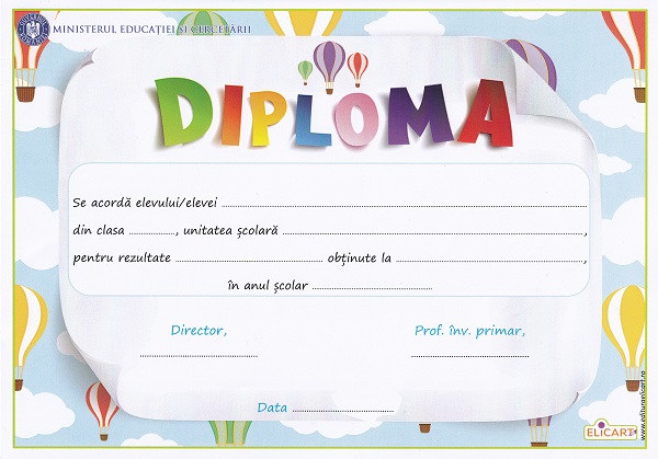 Coperta cărții 'Diplomă școlară pentru ciclul primar. Balon'