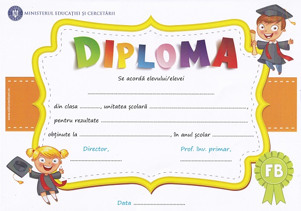 Coperta cărții 'Diplomă școlară pentru ciclul primar'